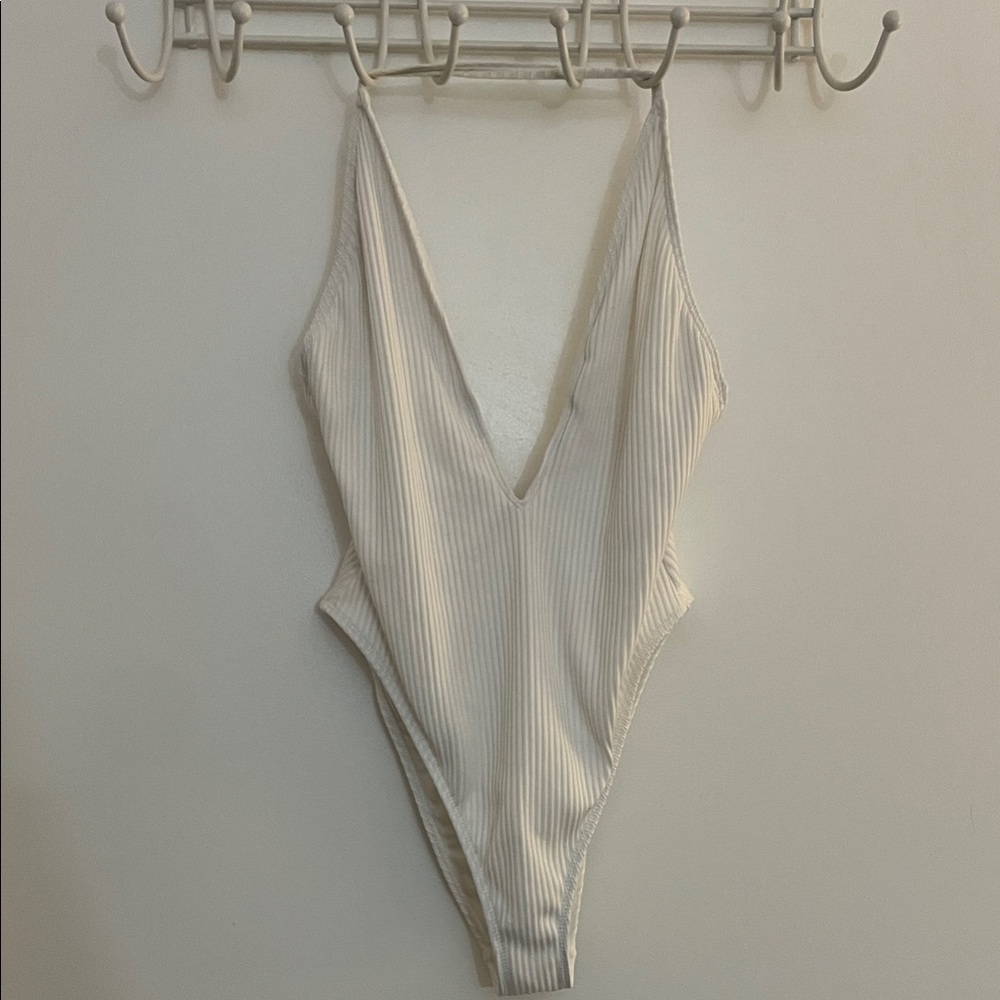 Elegant White Women's One Piece Swimsuit